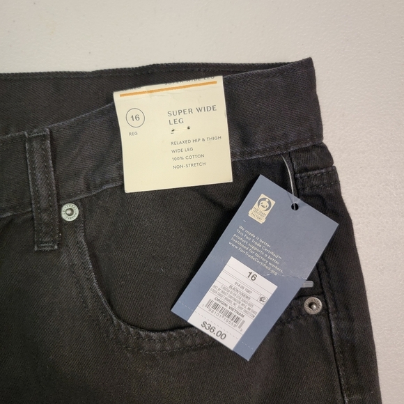 Universal Thread Super Wide Leg Relaxed Hip & Thigh Mid-Rise Size 16 Black - Picture 4 of 6